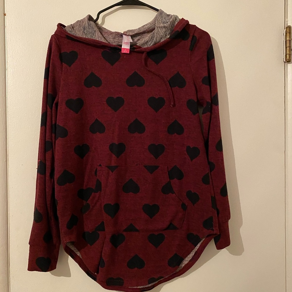 Purple and black heart hoodie